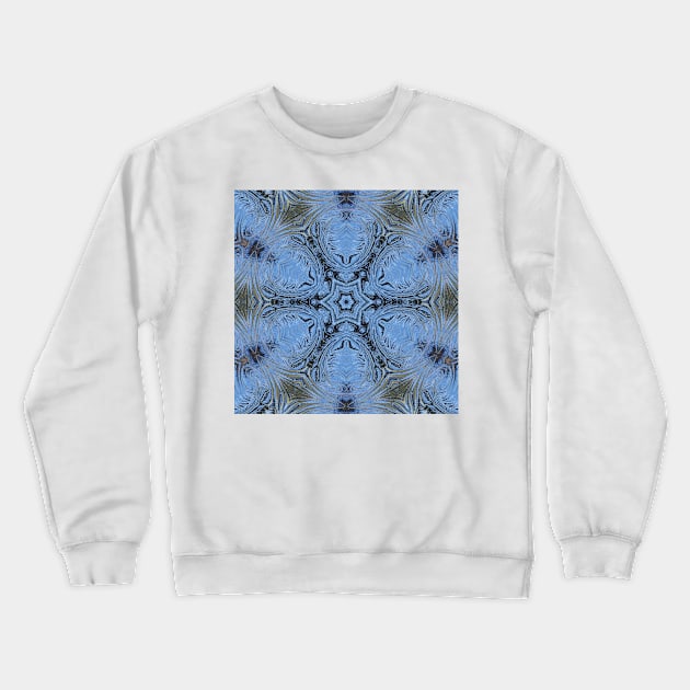 HEXAGONAL DESİGN OF SHADES OF SKY BLUE. A textured floral fantasy pattern and design Crewneck Sweatshirt by mister-john